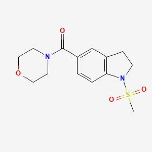 molecular formula C14H18N2O4S B5201633 1-(methylsulfonyl)-5-(4-morpholinylcarbonyl)indoline 