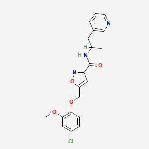 molecular formula C20H20ClN3O4 B5201637 5-[(4-chloro-2-methoxyphenoxy)methyl]-N-[1-methyl-2-(3-pyridinyl)ethyl]-3-isoxazolecarboxamide 