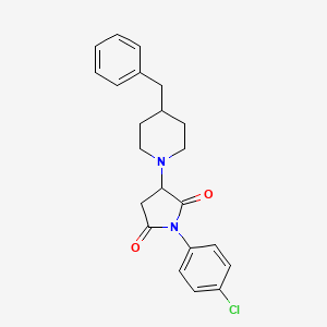 molecular formula C22H23ClN2O2 B5201679 3-(4-benzyl-1-piperidinyl)-1-(4-chlorophenyl)-2,5-pyrrolidinedione 
