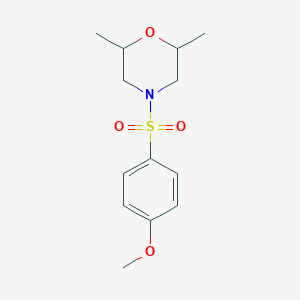 molecular formula C13H19NO4S B5201684 4-[(4-methoxyphenyl)sulfonyl]-2,6-dimethylmorpholine 