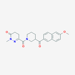 molecular formula C23H25N3O4 B5201685 6-{[3-(6-methoxy-2-naphthoyl)-1-piperidinyl]carbonyl}-2-methyl-4,5-dihydro-3(2H)-pyridazinone 