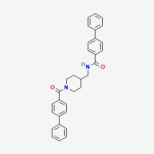 molecular formula C32H30N2O2 B5201687 N-{[1-(4-biphenylylcarbonyl)-4-piperidinyl]methyl}-4-biphenylcarboxamide 
