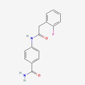 molecular formula C15H13FN2O2 B5201698 4-{[(2-fluorophenyl)acetyl]amino}benzamide 