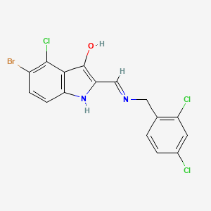 molecular formula C16H10BrCl3N2O B5201705 5-bromo-4-chloro-2-{[(2,4-dichlorobenzyl)amino]methylene}-1,2-dihydro-3H-indol-3-one 