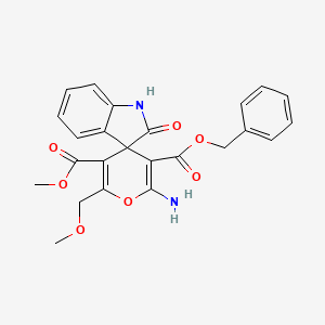 molecular formula C24H22N2O7 B5201714 3'-benzyl 5'-methyl 2'-amino-6'-(methoxymethyl)-2-oxo-1,2-dihydrospiro[indole-3,4'-pyran]-3',5'-dicarboxylate 