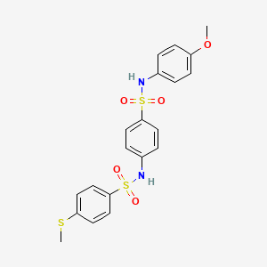 molecular formula C20H20N2O5S3 B5201727 N-(4-{[(4-methoxyphenyl)amino]sulfonyl}phenyl)-4-(methylthio)benzenesulfonamide 