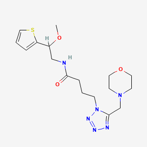 molecular formula C17H26N6O3S B5201730 N-[2-methoxy-2-(2-thienyl)ethyl]-4-[5-(4-morpholinylmethyl)-1H-tetrazol-1-yl]butanamide 