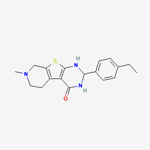 molecular formula C18H21N3OS B5201760 2-(4-ethylphenyl)-7-methyl-2,3,5,6,7,8-hexahydropyrido[4',3':4,5]thieno[2,3-d]pyrimidin-4(1H)-one 