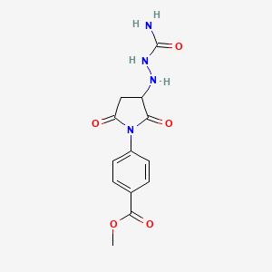 molecular formula C13H14N4O5 B5201776 methyl 4-{3-[2-(aminocarbonyl)hydrazino]-2,5-dioxo-1-pyrrolidinyl}benzoate 