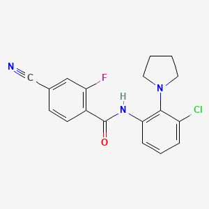 molecular formula C18H15ClFN3O B5201796 N-[3-chloro-2-(1-pyrrolidinyl)phenyl]-4-cyano-2-fluorobenzamide 
