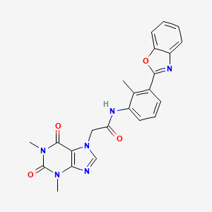 molecular formula C23H20N6O4 B5201799 N-[3-(1,3-benzoxazol-2-yl)-2-methylphenyl]-2-(1,3-dimethyl-2,6-dioxo-1,2,3,6-tetrahydro-7H-purin-7-yl)acetamide 