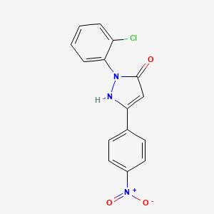 molecular formula C15H10ClN3O3 B5201816 1-(2-chlorophenyl)-3-(4-nitrophenyl)-1H-pyrazol-5-ol 