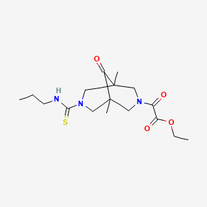 molecular formula C17H27N3O4S B5201820 ethyl {1,5-dimethyl-9-oxo-7-[(propylamino)carbonothioyl]-3,7-diazabicyclo[3.3.1]non-3-yl}(oxo)acetate 