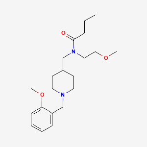 molecular formula C21H34N2O3 B5201853 N-{[1-(2-methoxybenzyl)-4-piperidinyl]methyl}-N-(2-methoxyethyl)butanamide 