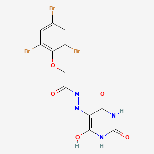 molecular formula C12H7Br3N4O5 B5201882 2-(2,4,6-tribromophenoxy)-N'-(2,4,6-trioxotetrahydro-5(2H)-pyrimidinylidene)acetohydrazide 