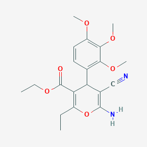 molecular formula C20H24N2O6 B5201890 ethyl 6-amino-5-cyano-2-ethyl-4-(2,3,4-trimethoxyphenyl)-4H-pyran-3-carboxylate 