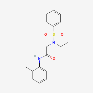 molecular formula C17H20N2O3S B5201900 N~2~-ethyl-N~1~-(2-methylphenyl)-N~2~-(phenylsulfonyl)glycinamide 