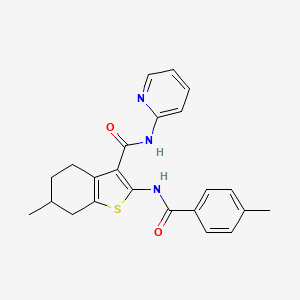 molecular formula C23H23N3O2S B5201914 6-methyl-2-[(4-methylbenzoyl)amino]-N-2-pyridinyl-4,5,6,7-tetrahydro-1-benzothiophene-3-carboxamide 