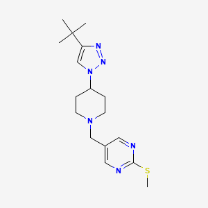 molecular formula C17H26N6S B5201933 5-{[4-(4-tert-butyl-1H-1,2,3-triazol-1-yl)-1-piperidinyl]methyl}-2-(methylthio)pyrimidine trifluoroacetate 