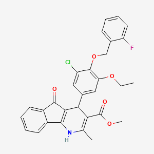methyl 4-{3-chloro-5-ethoxy-4-[(2-fluorobenzyl)oxy]phenyl}-2-methyl-5-oxo-4,5-dihydro-1H-indeno[1,2-b]pyridine-3-carboxylate