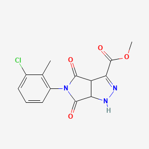 molecular formula C14H12ClN3O4 B5201969 methyl 5-(3-chloro-2-methylphenyl)-4,6-dioxo-1,3a,4,5,6,6a-hexahydropyrrolo[3,4-c]pyrazole-3-carboxylate 