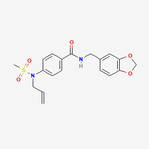 molecular formula C19H20N2O5S B5201984 4-[allyl(methylsulfonyl)amino]-N-(1,3-benzodioxol-5-ylmethyl)benzamide 