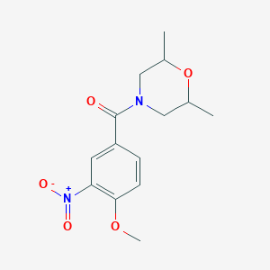 molecular formula C14H18N2O5 B5201991 4-(4-methoxy-3-nitrobenzoyl)-2,6-dimethylmorpholine CAS No. 5652-67-5