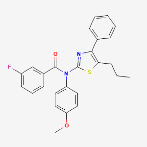 molecular formula C26H23FN2O2S B5202009 3-fluoro-N-(4-methoxyphenyl)-N-(4-phenyl-5-propyl-1,3-thiazol-2-yl)benzamide 