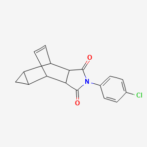molecular formula C17H14ClNO2 B5202042 4-(4-chlorophenyl)-4-azatetracyclo[5.3.2.0~2,6~.0~8,10~]dodec-11-ene-3,5-dione 
