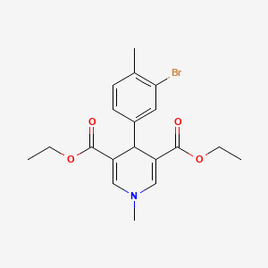 molecular formula C19H22BrNO4 B5202048 diethyl 4-(3-bromo-4-methylphenyl)-1-methyl-1,4-dihydro-3,5-pyridinedicarboxylate 