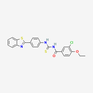 molecular formula C23H18ClN3O2S2 B5202077 N-({[4-(1,3-benzothiazol-2-yl)phenyl]amino}carbonothioyl)-3-chloro-4-ethoxybenzamide 