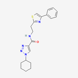 molecular formula C20H23N5OS B5202085 1-cyclohexyl-N-[2-(4-phenyl-1,3-thiazol-2-yl)ethyl]-1H-1,2,3-triazole-4-carboxamide 