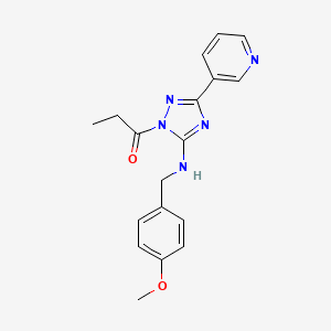 molecular formula C18H19N5O2 B5202109 N-(4-methoxybenzyl)-1-propionyl-3-(3-pyridinyl)-1H-1,2,4-triazol-5-amine 