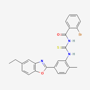 molecular formula C24H20BrN3O2S B5202113 2-bromo-N-({[5-(5-ethyl-1,3-benzoxazol-2-yl)-2-methylphenyl]amino}carbonothioyl)benzamide 