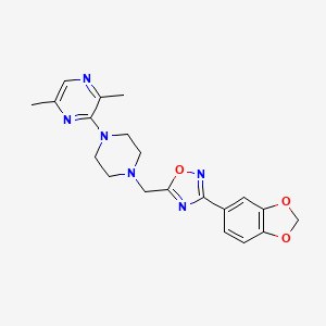 molecular formula C20H22N6O3 B5202123 3-(4-{[3-(1,3-benzodioxol-5-yl)-1,2,4-oxadiazol-5-yl]methyl}-1-piperazinyl)-2,5-dimethylpyrazine 