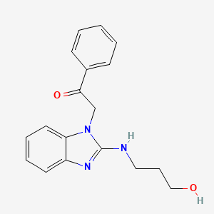 molecular formula C18H19N3O2 B5202134 2-{2-[(3-hydroxypropyl)amino]-1H-benzimidazol-1-yl}-1-phenylethanone 
