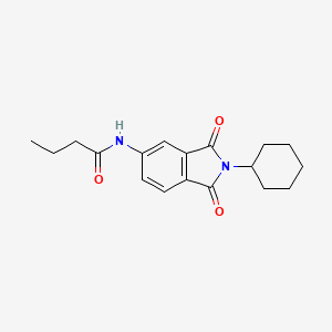 molecular formula C18H22N2O3 B5202141 N-(2-cyclohexyl-1,3-dioxo-2,3-dihydro-1H-isoindol-5-yl)butanamide 