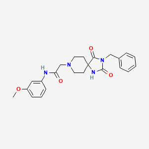 molecular formula C23H26N4O4 B5202143 2-(3-benzyl-2,4-dioxo-1,3,8-triazaspiro[4.5]dec-8-yl)-N-(3-methoxyphenyl)acetamide 