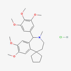 molecular formula C26H36ClNO5 B5202209 7,8-dimethoxy-2-methyl-1-(3,4,5-trimethoxyphenyl)-1,2,3,4-tetrahydrospiro[2-benzazepine-5,1'-cyclopentane] hydrochloride 
