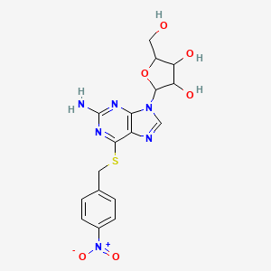 molecular formula C17H18N6O6S B5202221 2-{2-amino-6-[(4-nitrobenzyl)thio]-9H-purin-9-yl}-5-(hydroxymethyl)tetrahydro-3,4-furandiol 