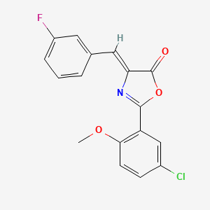 molecular formula C17H11ClFNO3 B5202231 2-(5-chloro-2-methoxyphenyl)-4-(3-fluorobenzylidene)-1,3-oxazol-5(4H)-one 