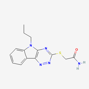 molecular formula C14H15N5OS B5202233 2-[(5-propyl-5H-[1,2,4]triazino[5,6-b]indol-3-yl)thio]acetamide 