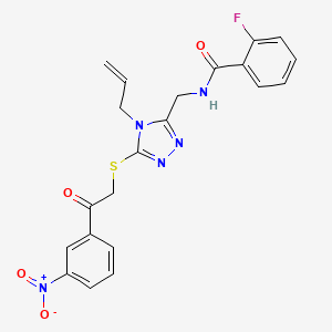 molecular formula C21H18FN5O4S B5202239 N-[(4-allyl-5-{[2-(3-nitrophenyl)-2-oxoethyl]thio}-4H-1,2,4-triazol-3-yl)methyl]-2-fluorobenzamide 