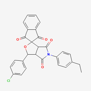 molecular formula C28H20ClNO5 B5202254 3-(4-chlorophenyl)-5-(4-ethylphenyl)-3a,6a-dihydrospiro[furo[3,4-c]pyrrole-1,2'-indene]-1',3',4,6(3H,5H)-tetrone 