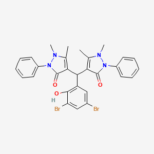 molecular formula C29H26Br2N4O3 B5202262 4,4'-[(3,5-dibromo-2-hydroxyphenyl)methylene]bis(1,5-dimethyl-2-phenyl-1,2-dihydro-3H-pyrazol-3-one) 