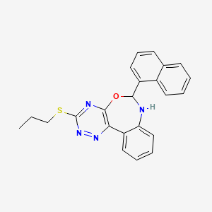 molecular formula C23H20N4OS B5202266 6-(1-naphthyl)-3-(propylthio)-6,7-dihydro[1,2,4]triazino[5,6-d][3,1]benzoxazepine 