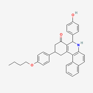 molecular formula C33H31NO3 B5202280 2-(4-butoxyphenyl)-5-(4-hydroxyphenyl)-2,3,5,6-tetrahydrobenzo[a]phenanthridin-4(1H)-one 