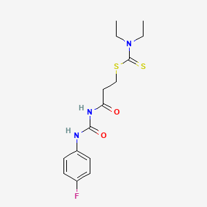molecular formula C15H20FN3O2S2 B5202291 3-({[(4-fluorophenyl)amino]carbonyl}amino)-3-oxopropyl diethyldithiocarbamate 