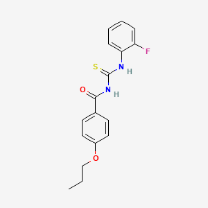 molecular formula C17H17FN2O2S B5202312 N-{[(2-fluorophenyl)amino]carbonothioyl}-4-propoxybenzamide 