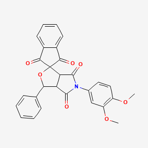 molecular formula C28H21NO7 B5202319 5-(3,4-dimethoxyphenyl)-3-phenyl-3a,6a-dihydrospiro[furo[3,4-c]pyrrole-1,2'-indene]-1',3',4,6(3H,5H)-tetrone 